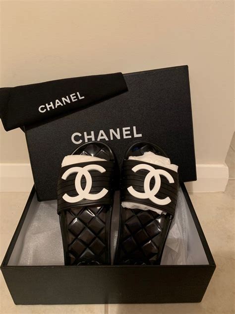 jelly chanel slides wholesale|chanel jelly slides black.